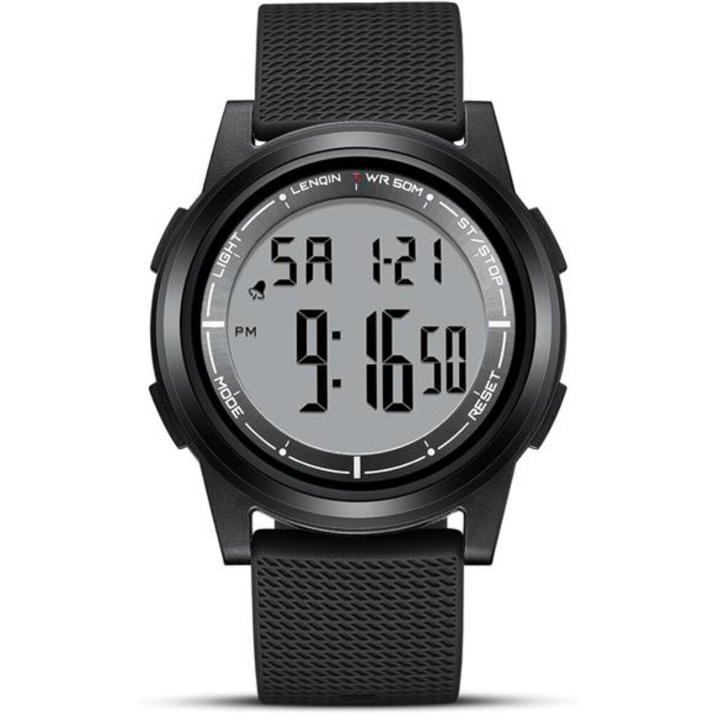 Mens Digital Watch Ultra Thin Minimalist Sports Waterproof Outdoor LED